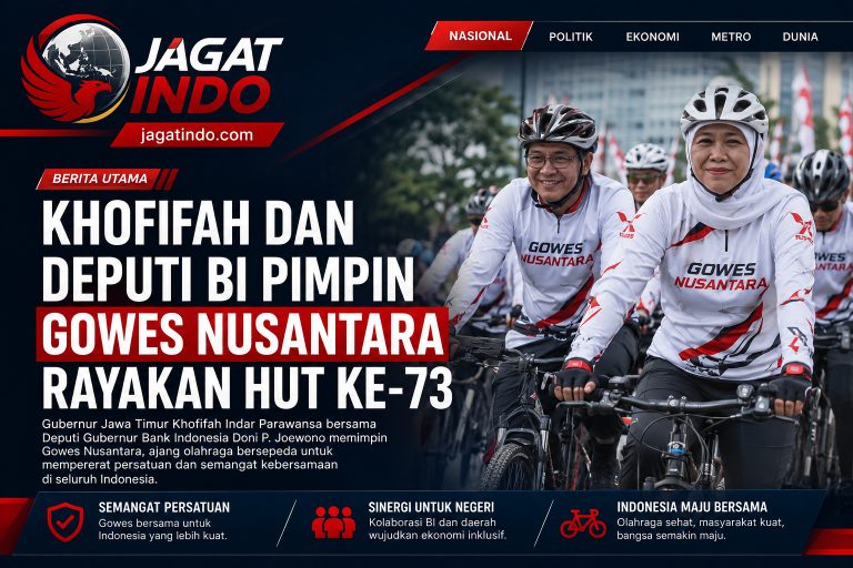 Khofifah dan Deputi BI Pimpin Gowes Nusantara Rayakan HUT ke-73
