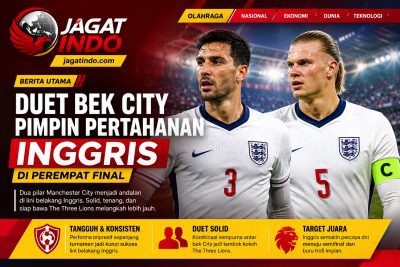Duet Bek City Pimpin Pertahanan Inggris di Perempat Final