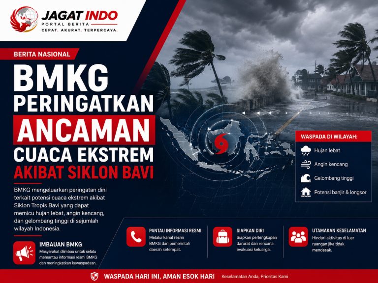 BMKG Peringatkan Ancaman Cuaca Ekstrem Akibat Siklon Bavi