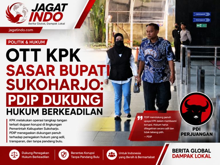 OTT KPK Sasar Bupati Sukoharjo: PDIP Dukung Hukum Berkeadilan