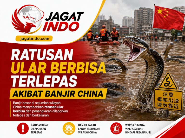 Ratusan Ular Berbisa Terlepas Akibat Banjir China