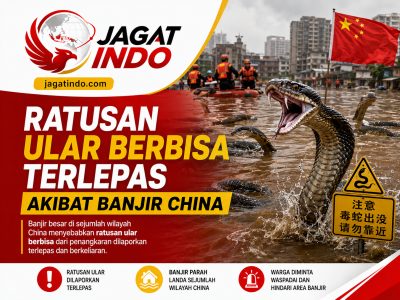Ratusan Ular Berbisa Terlepas Akibat Banjir China