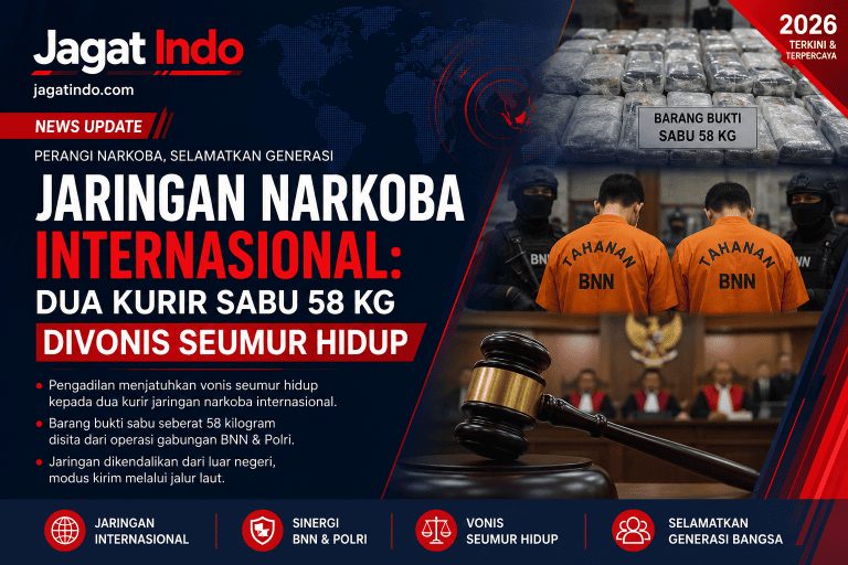 Jaringan Narkoba Internasional: Dua Kurir Sabu 58 Kg Divonis Seumur Hidup
