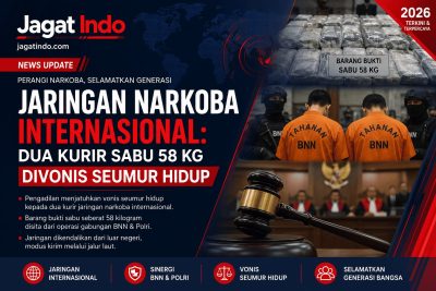 Jaringan Narkoba Internasional: Dua Kurir Sabu 58 Kg Divonis Seumur Hidup