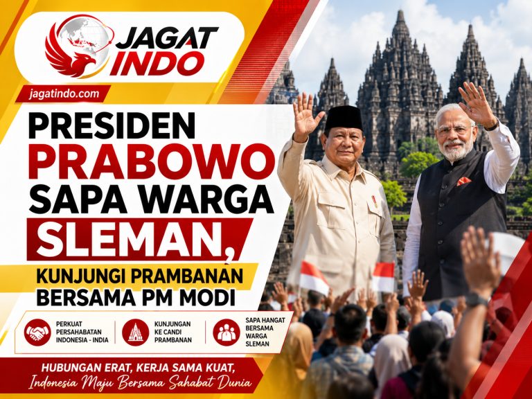 Presiden Prabowo Sapa Warga Sleman, Kunjungi Prambanan Bersama PM Modi