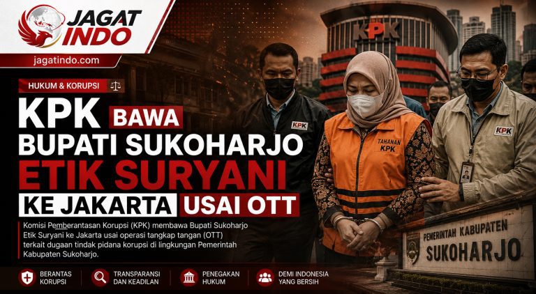 KPK Bawa Bupati Sukoharjo Etik Suryani ke Jakarta Usai OTT