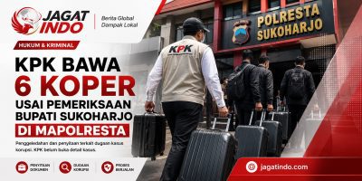 KPK Bawa 6 Koper Usai Pemeriksaan Bupati Sukoharjo di Mapolresta