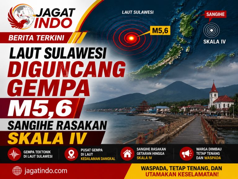 Laut Sulawesi Diguncang Gempa M5,6, Sangihe Rasakan Skala IV