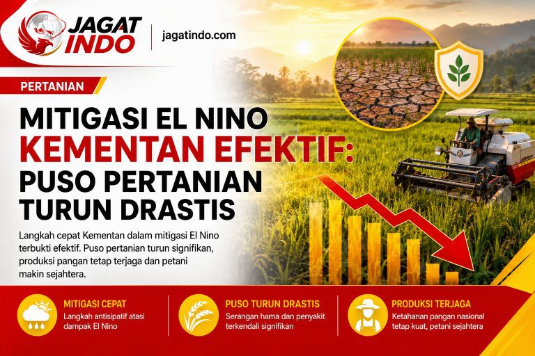 Mitigasi El Nino Kementan Efektif: Puso Pertanian Turun Drastis