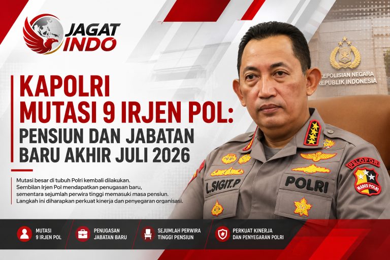 Kapolri Mutasi 9 Irjen Pol: Pensiun dan Jabatan Baru Akhir Juli 2026