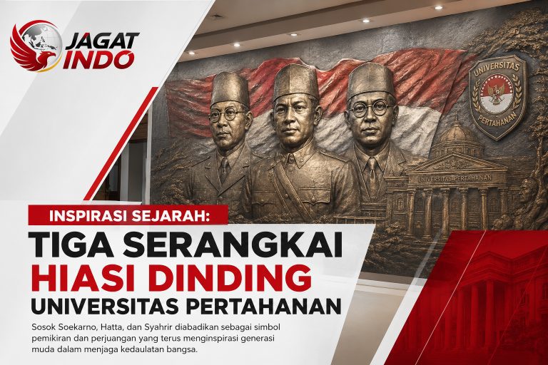 Inspirasi Sejarah: Tiga Serangkai Hiasi Dinding Universitas Pertahanan