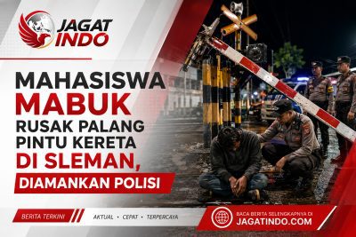 Mahasiswa Mabuk Rusak Palang Pintu Kereta di Sleman, Diamankan Polisi