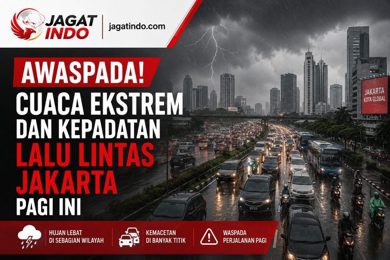 Waspada Cuaca Ekstrem dan Kepadatan Lalu Lintas Jakarta Pagi Ini