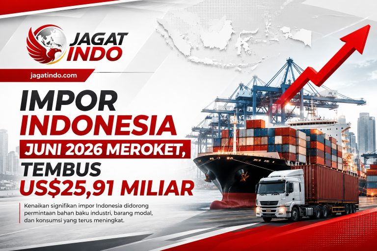 Impor Indonesia Juni 2026 Meroket, Tembus US$25,91 Miliar