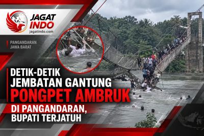 Detik-detik Jembatan Gantung Pongpet Ambruk di Pangandaran, Bupati Terjatuh