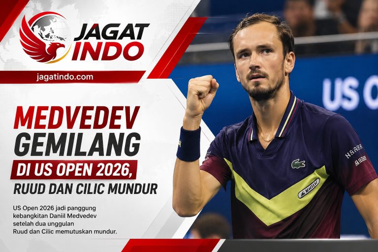 Medvedev Gemilang di US Open 2026, Ruud dan Cilic Mundur