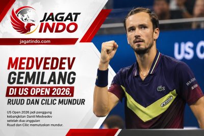 Medvedev Gemilang di US Open 2026, Ruud dan Cilic Mundur