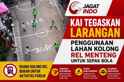 KAI Tegaskan Larangan Penggunaan Lahan Kolong Rel Menteng untuk Sepak Bola