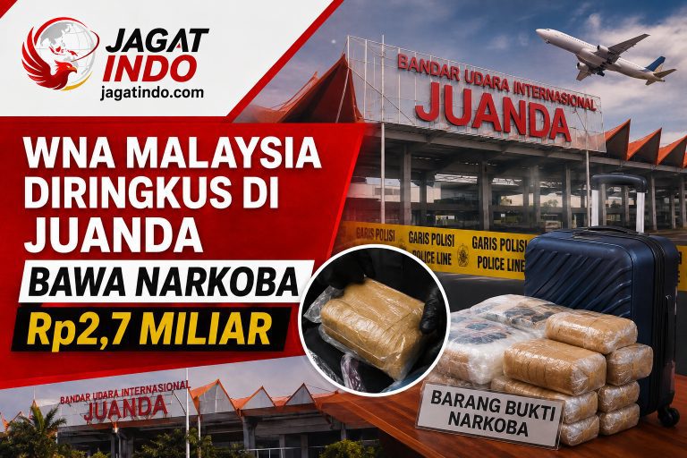 WNA Malaysia Diringkus di Juanda Bawa Narkoba Rp2,7 Miliar