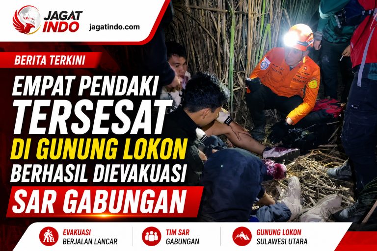 Empat Pendaki Tersesat di Gunung Lokon Berhasil Dievakuasi SAR Gabungan