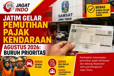 Jatim Gelar Pemutihan Pajak Kendaraan Agustus 2026: Buruh Prioritas