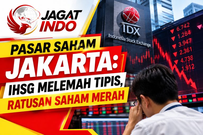 Pasar Saham Jakarta: IHSG Melemah Tipis, Ratusan Saham Merah